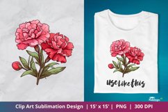 Carnation Flower Clip Art Sublimation 2 Product Image 1