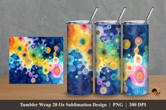 Watercolor Cells Tumbler Wrap Sublimation Design 2 Product Image 1
