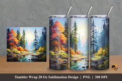 Pine Forests Tumbler Wrap Sublimation Design 2 Product Image 1