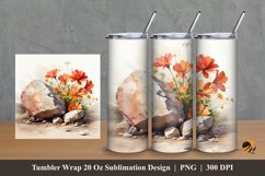 Flower and Rock Tumbler Wrap Sublimation Design 2 Product Image 1