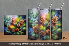 Pine Fruit Tumbler Wrap Sublimation Design 2 Product Image 1