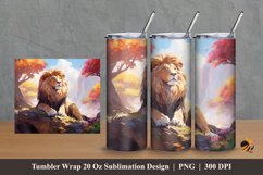 Wild Lion Tumbler Wrap Sublimation Design 2 Product Image 1