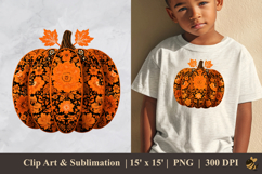 Pumpkin Floral DTF Sublimation Clipart Design 2 Product Image 1