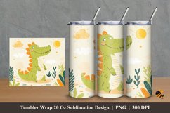 Cute Crocodile Tumbler Wrap Sublimation Design 2 Product Image 1