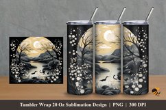 Lake Swans Tumbler Wrap Sublimation Design 2 Product Image 1