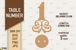 Table Numbers SVG Bundle. Wedding Table Numbers Laser Cut Product Image 2