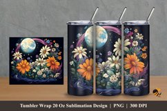 Daisy Moon Tumbler Wrap Sublimation Design 2 Product Image 1
