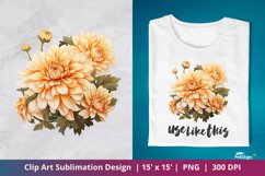 Chrysanthemum Flower Clip Art Sublimation 2 Product Image 1