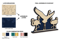 Flamingo Bird Silhouette Set Laser Cut SVG Product Image 2
