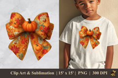 Ribbon Pumpkin Fall DTF Sublimation Clipart Design 2 Product Image 1