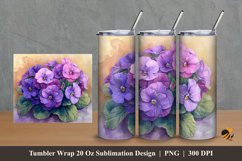 African Flower Tumbler Wrap Sublimation Design 2 Product Image 1