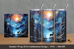 Starry Wildlife Tumbler Wrap Sublimation Design 2 Product Image 1