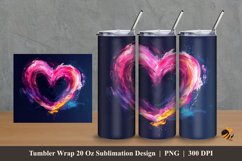 Brush Love Tumbler Wrap Sublimation Design 2 Product Image 1