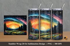 Beauty of The Night View Tumbler Wrap Sublimation Design 2 Product Image 1
