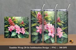 Jungle Floral Tumbler Wrap Sublimation Design 2 Product Image 1