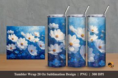 Cosmos Flower Tumbler Wrap Sublimation Design 2 Product Image 1