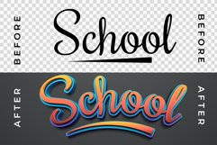 School 3d Text Effect Curved Style Product Image 2