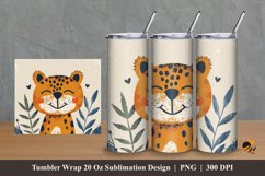 Cute Jaguar Tumbler Wrap Sublimation Design 2 Product Image 1