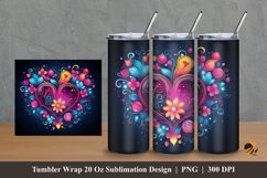 Love Beautiful Art Tumbler Wrap Sublimation Design 2 Product Image 1