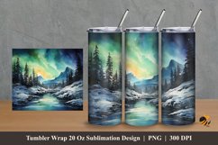 Northern Lights Tumbler Wrap Sublimation Design 2 Product Image 1