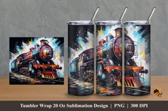 Graffiti Train Tumbler Wrap Sublimation Design 2 Product Image 1