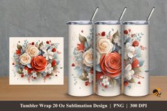 Beauty Floral Bouquet Tumbler Wrap Sublimation Design 2 Product Image 1
