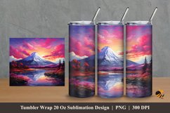 Fuji Mountain Tumbler Wrap Sublimation Design 2 Product Image 1