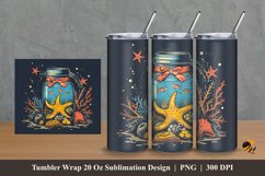 Aquarium Jar Tumbler Wrap Sublimation Design 2 Product Image 1
