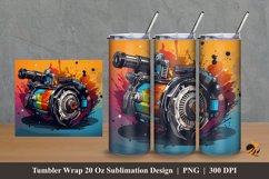 Colorful Machine Tumbler Wrap Sublimation Design 2 Product Image 1