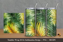 Palm Leaves Tumbler Wrap Sublimation Design 2 Product Image 1