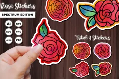 Watercolor Roses Stickers | Watercolor Flower Stickers Product Image 1