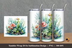 Beautiful Plant Tumbler Wrap Sublimation Design 2 Product Image 1