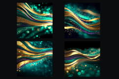 Glitter Digital Paper|Emerald Green Gold texture backgrounds Product Image 2