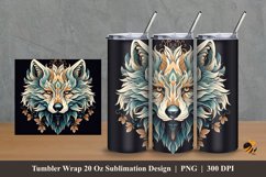Wolf Art Tumbler Wrap Sublimation Design 2 Product Image 1