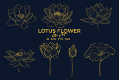 Lotus Flower Line Art Product Image 2