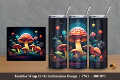 Mushroom Tumbler Wrap Sublimation Design 2 Product Image 1