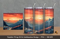 Mountains Splendor Tumbler Wrap Sublimation Design 2 Product Image 1