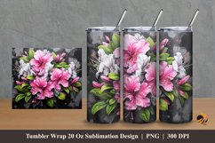 Pink Rhododendron Tumbler Wrap Sublimation Design 2 Product Image 1