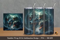 Water Dragon Tumbler Wrap Sublimation Design 2 Product Image 1