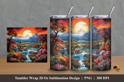 Wonderful Lake Tumbler Wrap Sublimation Design 2 Product Image 1