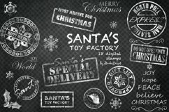 Chalkboard Christmas Cliparts - Santa's Toy Factory Product Image 1