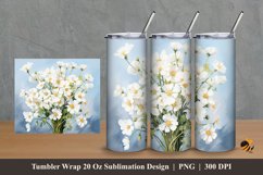 Babys Breath Flower Tumbler Wrap Sublimation Design 2 Product Image 1