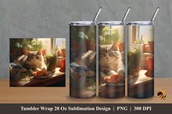 Beauty Cat Tumbler Wrap Sublimation Design 2 Product Image 1