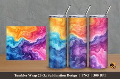 Watercolor liquid Tumbler Wrap Sublimation Design 2 Product Image 1