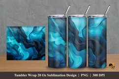 Black Teal Marble Tumbler Wrap Sublimation Design 2 Product Image 1