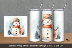 Snowman Art Tumbler Wrap Sublimation Design 2 Product Image 1