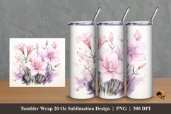 Amaryllis Flower Tumbler Wrap Sublimation Design 2 Product Image 1