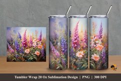 Flowers Garden Tumbler Wrap Sublimation Design 2 Product Image 1