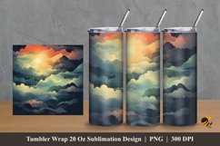 Retro Cloud Tumbler Wrap Sublimation Design 2 Product Image 1