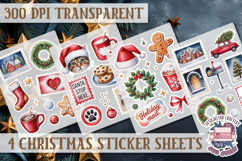 Christmas Watercolor Sticker Sheet Winter 4 PNG Product Image 1